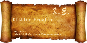 Kittler Ernella névjegykártya